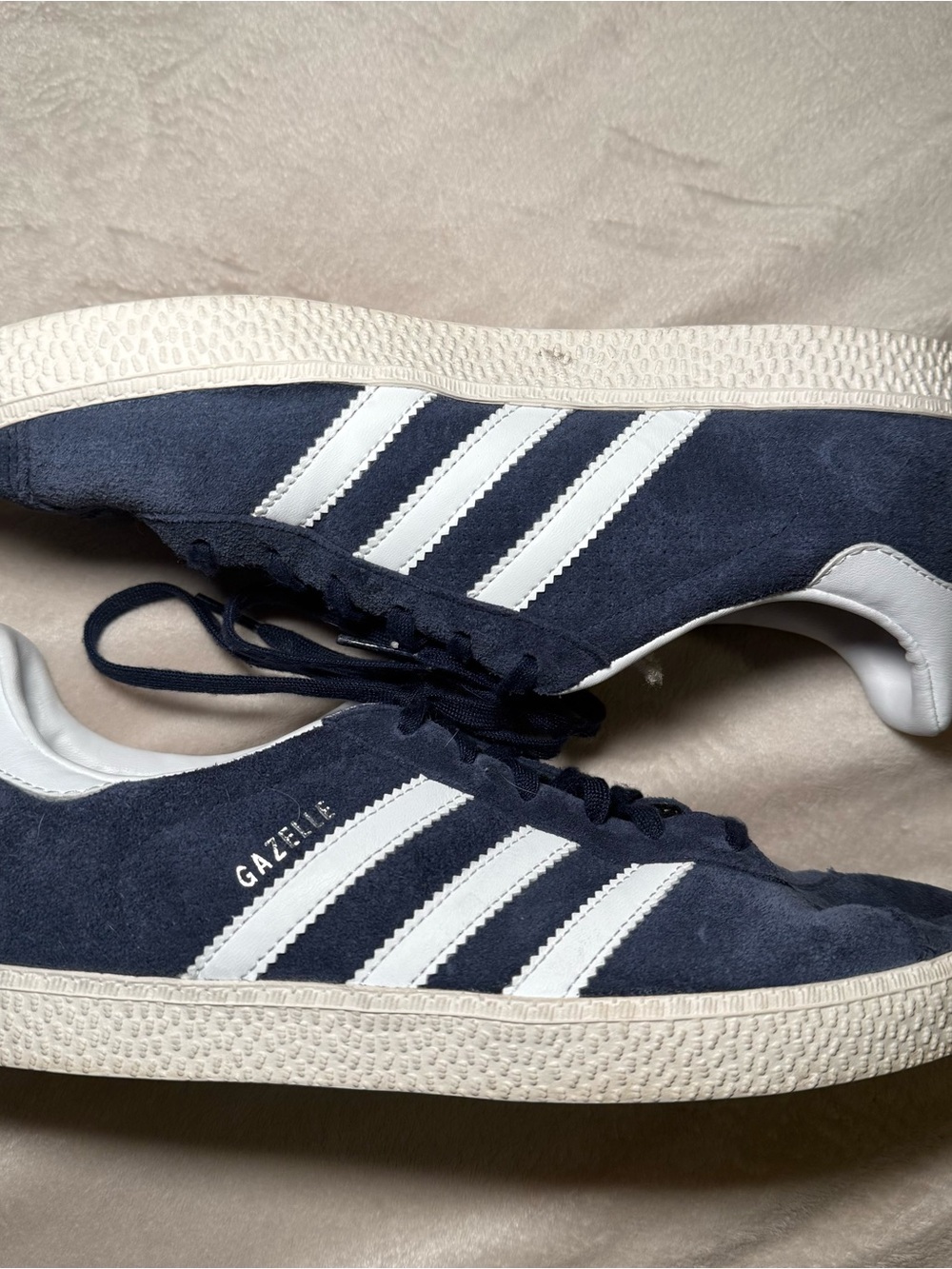 Adidas Gazelle Women’s Navy Suede Sneakers with White Stripes